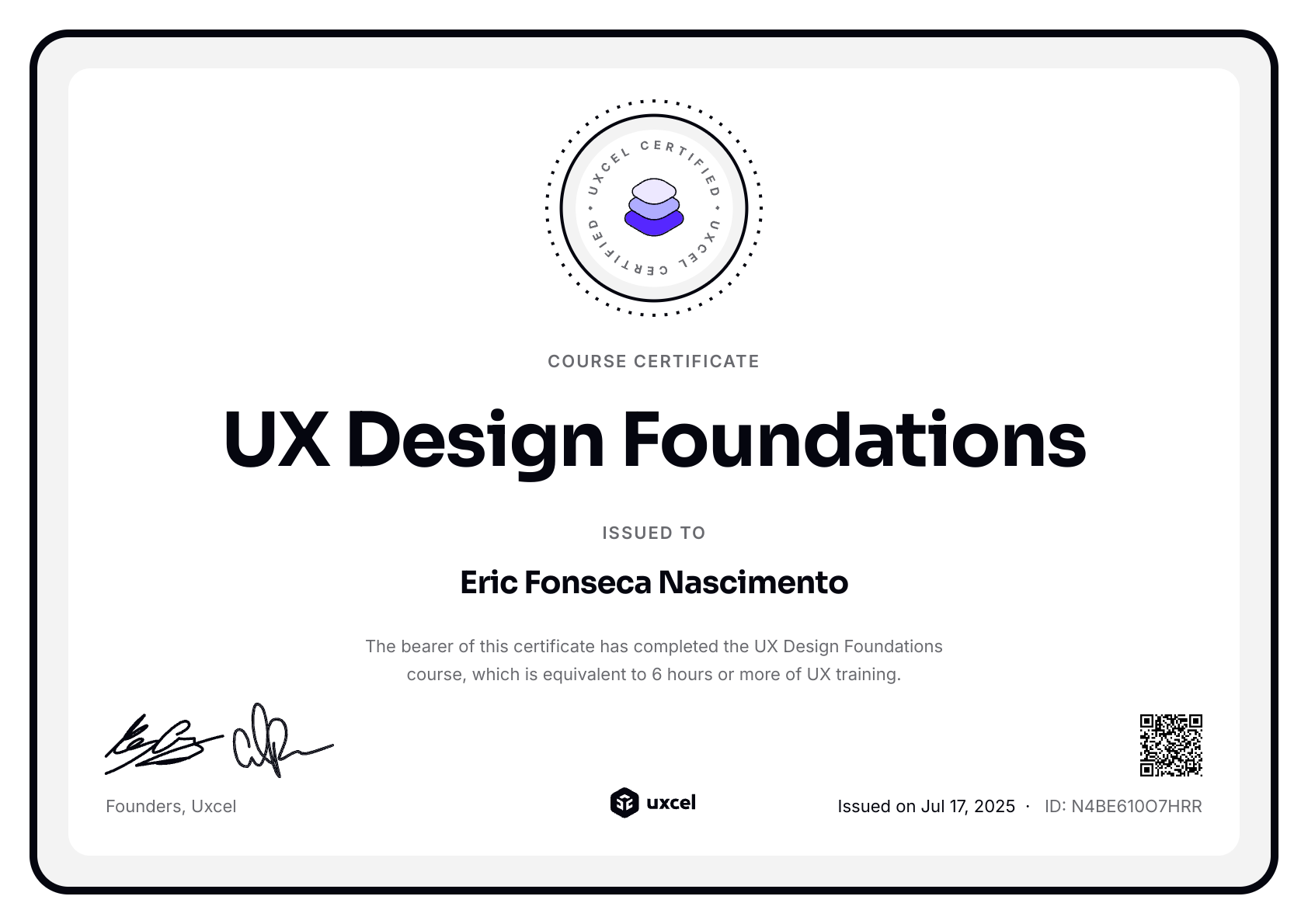 Eric Fonseca Nascimento's certificate